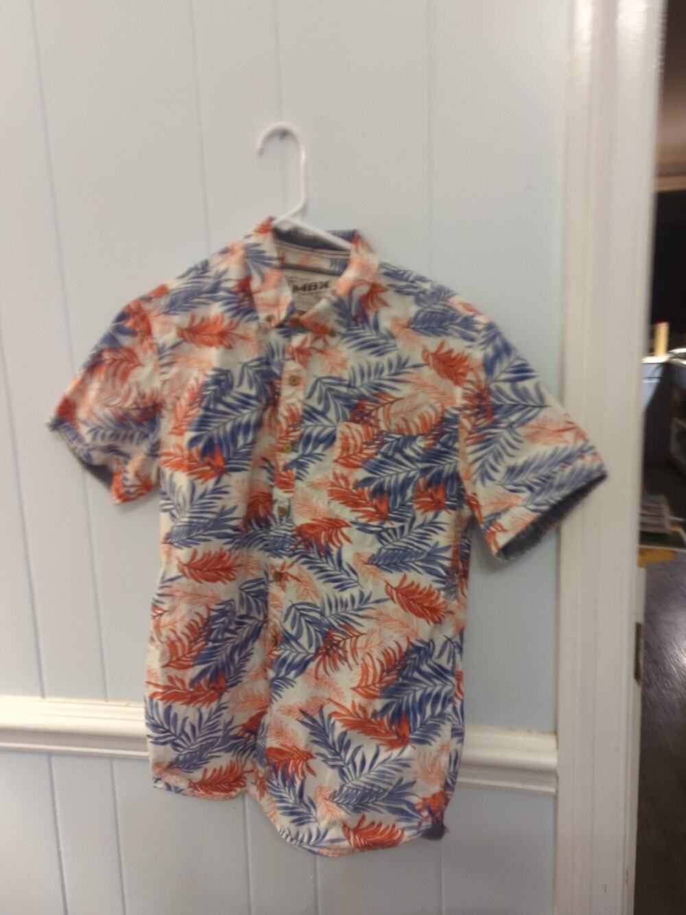MBX Denim Wear Large Floral Short Sleeve Hawaiian Shirt Mens